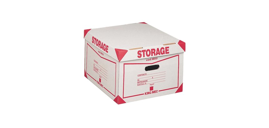 Scatola Storage - con coperchio - 38,5 x 26,4 x 39,7 cm - bianco e rosso - Esselte Dox