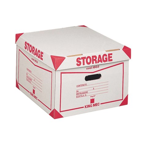Scatola Storage - con coperchio - 38,5x26,4x39,7 cm - bianco e rosso - Esselte Dox