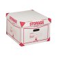 Scatola Storage - con coperchio - 38,5x26,4x39,7 cm - bianco e rosso - Esselte Dox