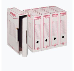 Scatola archivio Storage - A4 - 8,5x31,5x22,3 cm - bianco e rosso - Esselte Dox