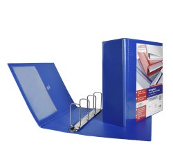 Raccoglitore personalizzabile Stelvio TI - 4 anelli quadri 65 mm - dorso 9 cm - 22x30 cm - blu - Sei Rota