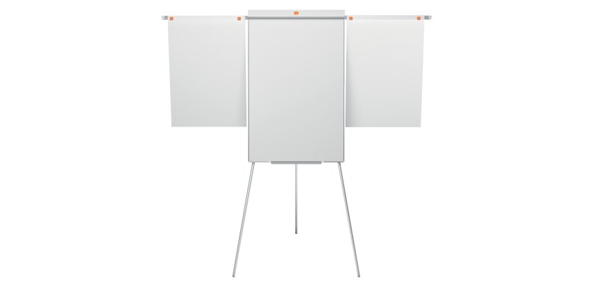 Lavagna portablocco Classic con cavalletto - 100 x 68,5 cm - bracci estensibili - bianco - Nobo