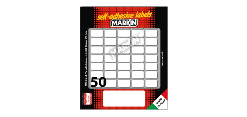 Etichette adesive - in carta - permanenti - 20 x 12 mm - 50 et/fg - 10 fogli - bianco - Markin