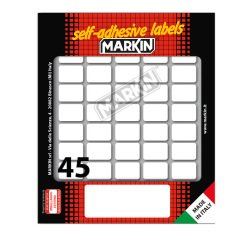 Etichette adesive - in carta - permanenti - 21 x 14 mm - 45 et/fg - 10 fogli - bianco - Markin