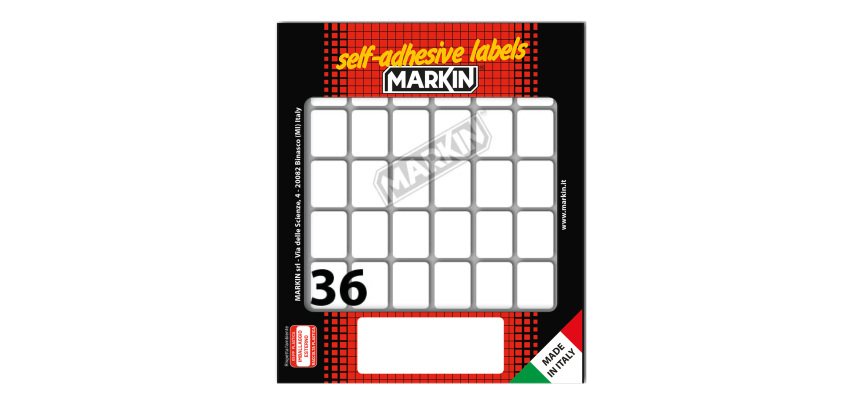 Etichette adesive - in carta - permanenti - 22 x 17 mm - 36 et/fg - 10 fogli - bianco - Markin