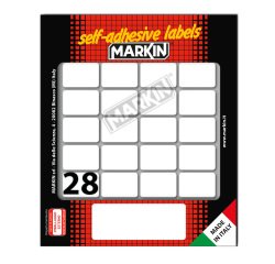 Etichette adesive - in carta - permanenti - 28 x 19 mm - 28 et/fg - 10 fogli - bianco - Markin