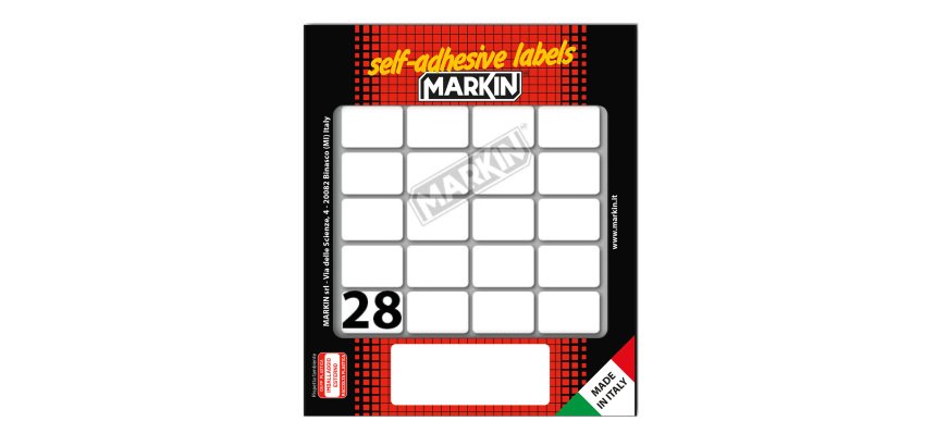 Etichette adesive - in carta - permanenti - 28 x 19 mm - 28 et/fg - 10 fogli - bianco - Markin