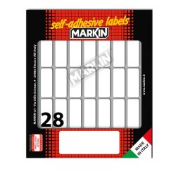 Etichette adesive - in carta - permanenti - 34 x 14 mm - 28 et/fg - 10 fogli - bianco - Markin