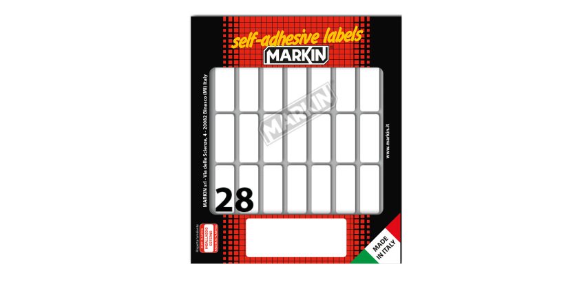 Etichette adesive - in carta - permanenti - 34 x 14 mm - 28 et/fg - 10 fogli - bianco - Markin