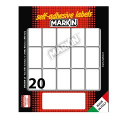 Etichette adesive - in carta - permanenti - 34 x 21 mm - 20 et/fg - 10 fogli - bianco - Markin