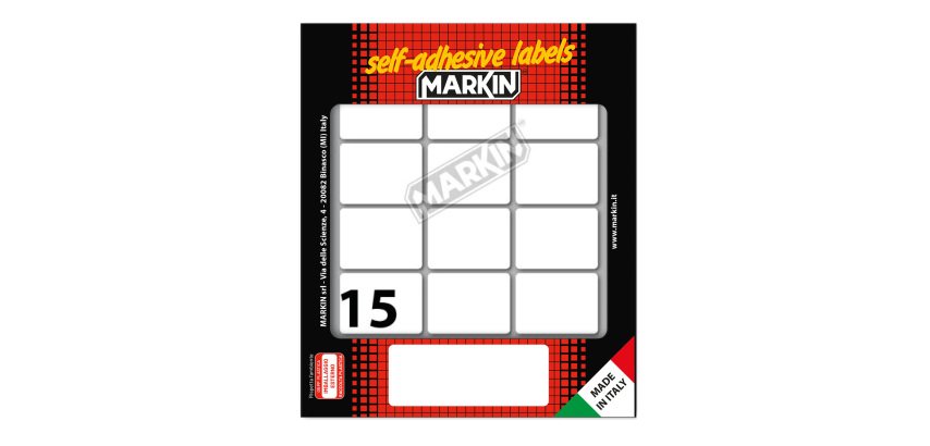 Etichette adesive - in carta - permanenti - 37 x 27 mm - 15 et/fg - 10 fogli - bianco - Markin
