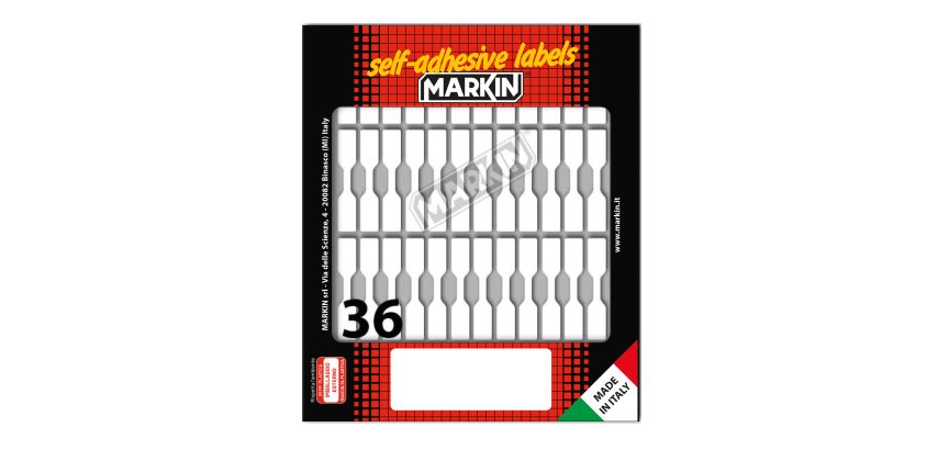 Etichette adesive - in carta - permanenti - 46 x 8 mm - 36 et/fg - 10 fogli - bianco - Markin