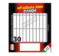 Etichette adesive - in carta - permanenti - 46 x 10 mm - 30 et/fg - 10 fogli - bianco - Markin