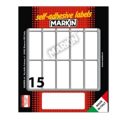 Etichette adesive - in carta - permanenti - 46 x 20 mm - 15 et/fg - 10 fogli - bianco - Markin