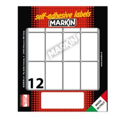 Etichette adesive - in carta - permanenti - 46 x 27 mm - 12 et/fg - 10 fogli - bianco - Markin