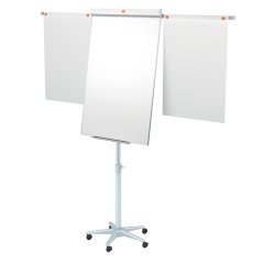 Lavagna portablocco Classic con ruote - 100 x 70 cm - bracci estensibili - bianco - Nobo