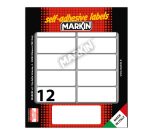 Etichette adesive - in carta - permanenti - 56 x 22 mm - 12 et/fg - 10 fogli - bianco - Markin