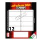 Etichette adesive - in carta - permanenti - 56 x 22 mm - 12 et/fg - 10 fogli - bianco - Markin