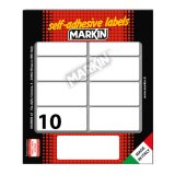 Etichette adesive - in carta - permanenti - 58 x 27 mm - 10 et/fg - 10 fogli - bianco - Markin