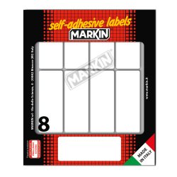 Etichette adesive - in carta - permanenti - 70 x 27 mm - 8 et/fg - 10 fogli - bianco - Markin