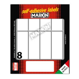 Etichette adesive - in carta - permanenti - 70 x 27 mm - 8 et/fg - 10 fogli - bianco - Markin