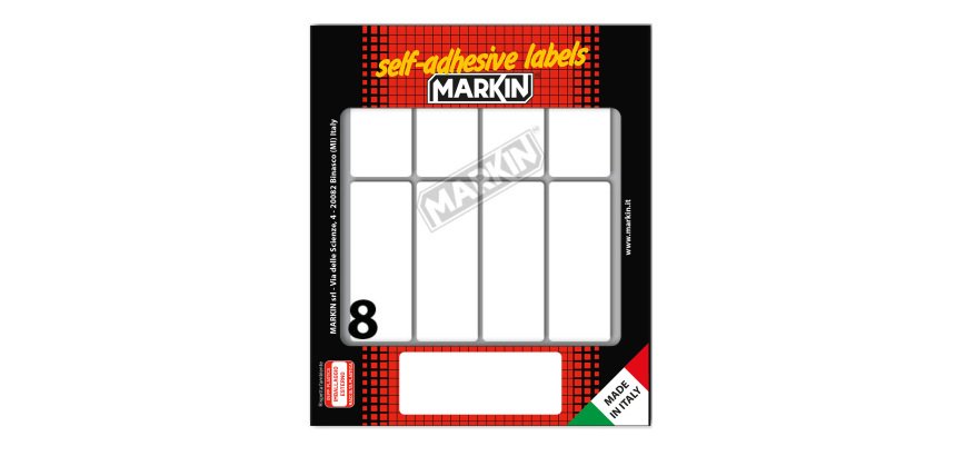 Etichette adesive - in carta - permanenti - 70 x 27 mm - 8 et/fg - 10 fogli - bianco - Markin