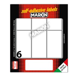 Etichette adesive - in carta - permanenti - 70 x 37 mm - 6 et/fg - 10 fogli - bianco - Markin