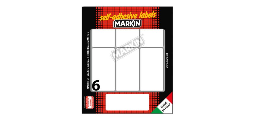 Etichette adesive - in carta - permanenti - 70 x 37 mm - 6 et/fg - 10 fogli - bianco - Markin
