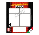 Etichette adesive - in carta - permanenti - 70 x 56 mm - 4 et/fg - 10 fogli - bianco - Markin