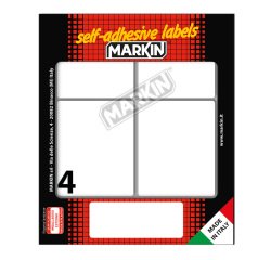 Etichette adesive - in carta - permanenti - 70 x 56 mm - 4 et/fg - 10 fogli - bianco - Markin