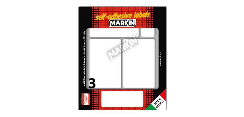 Etichette adesive - in carta - permanenti - 83 x 53 mm - 3 et/fg - 10 fogli - bianco - Markin