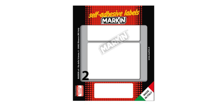 Etichette adesive - in carta - permanenti - 95 x 66 mm - 2 et/fg - 10 fogli - bianco - Markin
