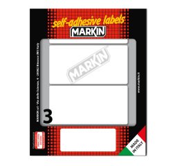Etichette adesive - in carta - permanenti - 100 x 46 mm - 3 et/fg - 10 fogli - bianco - Markin