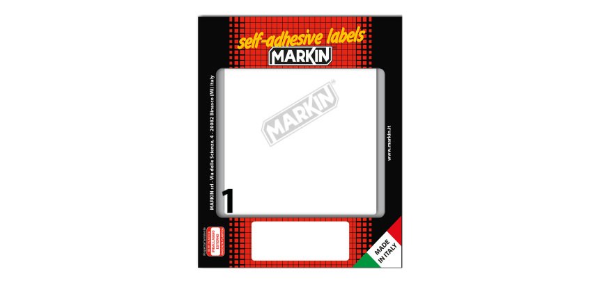 Etichette adesive - in carta - permanenti - 142 x 110 mm - 1 et/fg - 10 fogli - bianco - Markin