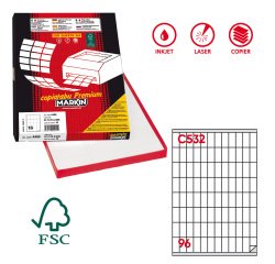 Etichette adesive C/532 - in carta - permanenti - 16,3 x 35,4 mm - 96 et/fg - 100 fogli - bianco - Markin