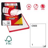 Etichette adesive C/503 - in carta - permanenti - 210 x 297 mm - 1 et/fg - 100 fogli - bianco - Markin