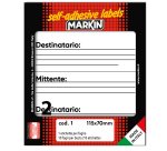 Etichette adesive - in carta - permanenti - 115 x 70 mm - 2 et/fg - 10 fogli - mittente/destinatario - bianco - Markin