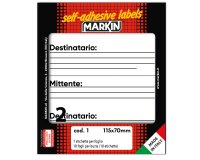Etichette adesive mittente/destinatario - in carta - permanenti - 115 x 70 mm - 2 et/fg - 10 fogli - bianco - Markin