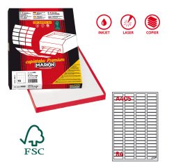 Etichette adesive A/405 - in carta - angoli arrotondati - permanenti - 46 x 11,1 mm - 84 et/fg - 100 fogli - bianco - Markin