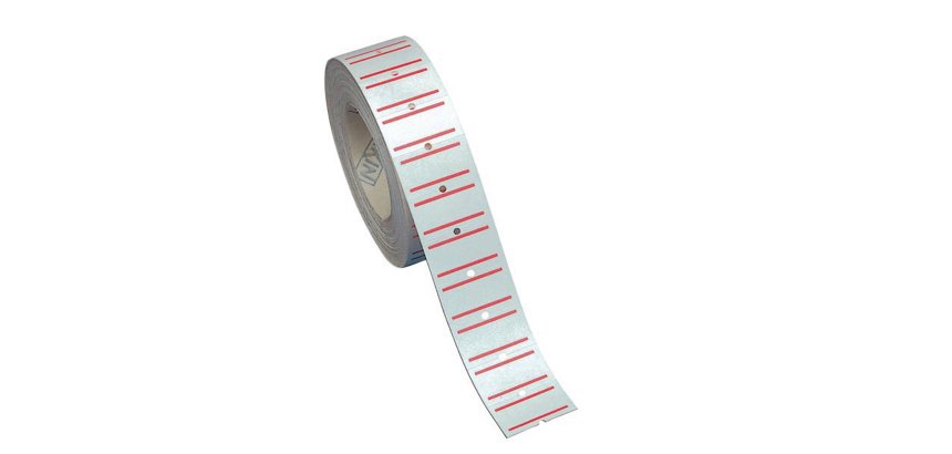 Etichette rigate permanenti per prezzatrici TOWA /MOTEX - 21x12 mm - bianco - rotolo da 1000 etichette