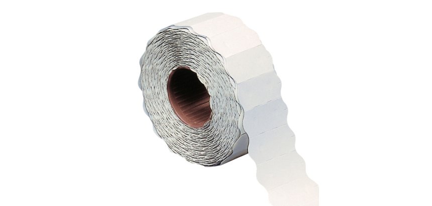 Etichetta a onda - permanente - 26x12 mm - bianco - Markin - rotolo da 1500 etichette