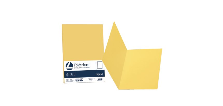 Cartellina semplice Luce - 200 gr - A4 - giallo sole - cartoncino bristol - Favini - conf. 50 pezzi