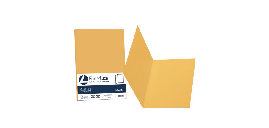 Cartellina semplice Luce - 200 gr - A4 - giallo oro - cartoncino bristol - Favini - conf. 50 pezzi