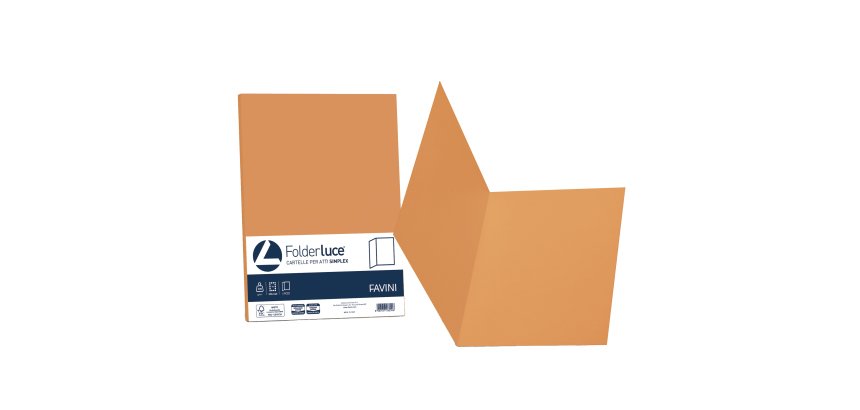 Cartellina semplice Luce - 200 gr - A4 - arancio - cartoncino bristol - Favini - conf. 50 pezzi