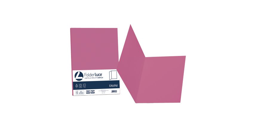 Cartellina semplice Luce - 200 gr - A4 - ciclamino - cartoncino bristol - Favini - conf. 50 pezzi