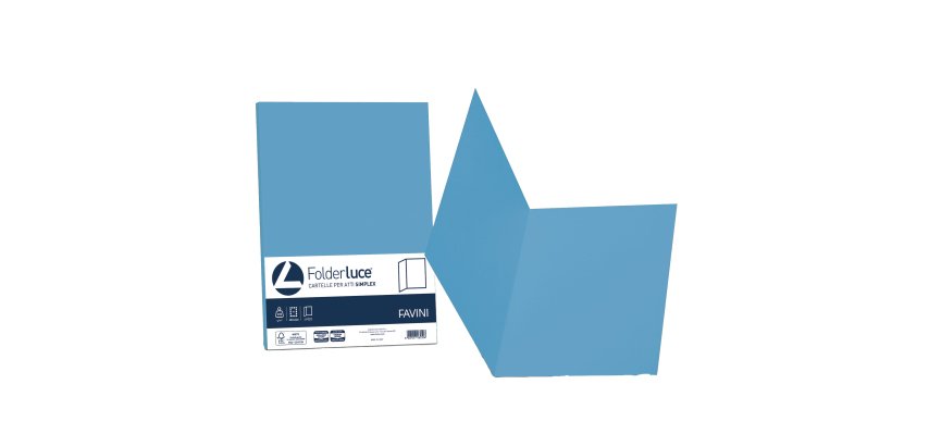 Cartellina semplice Luce - 200 gr - A4 - azzurro - cartoncino bristol - Favini - conf. 50 pezzi