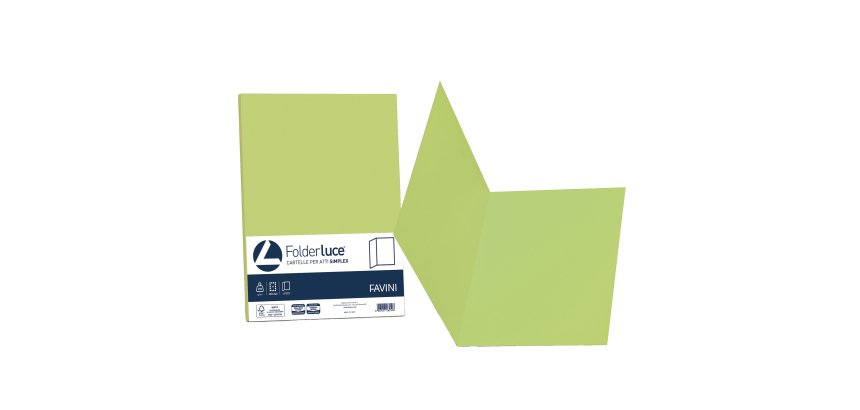 Cartellina semplice Luce - 200 gr - A4 - pistacchio - cartoncino bristol - Favini - conf. 50 pezzi