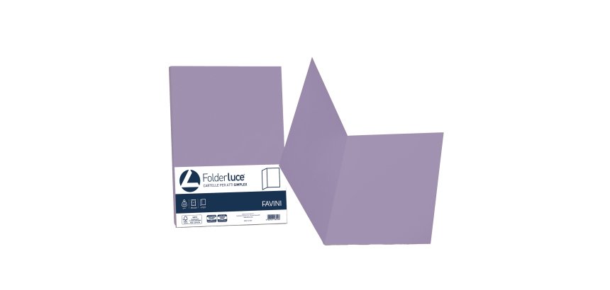 Cartellina semplice Luce - 200 gr - A4 - violetto - cartoncino bristol - Favini - conf. 50 pezzi