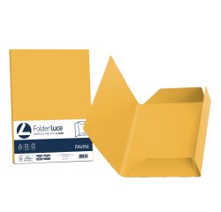 Cartelline 3 lembi Luce - 200 gr - 24,5x34,5 cm - giallo oro - Favini - conf. 25 pezzi