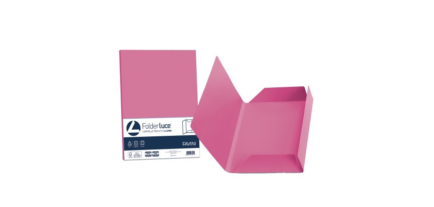 Cartellina 3 lembi Luce - 200 gr - A4 - cartoncino bristol - ciclamino - Favini - conf. 25 pezzi